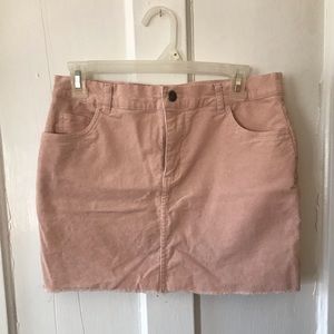 Pink jean mini skirt